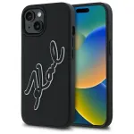 Karl Lagerfeld KLHCP15S3DRKSDLK iPhone 15 6.1 inch Black Hardcase 3D Rubber Signature