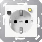 JUNG A 5520.30 WW. Buchsen-Typ: Typ F. Produktfarbe: Wei&szlig;, Material: Thermoplast. Eingangsspannung: 250 V, Stromst&auml;rke (maximal): 16 A (A5520.30WW)