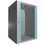 Sieninis stelažas Extralink 18U 600x600 pilkas su rakinamu stiklu