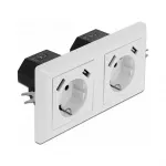 Sieninis ki&scaron;tukinis lizdas DeLOCK 2 jungtys su 4 USB prievadais 2 x 2,8 A