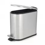 Beldray LA036683SSPEU7 Slimline D-Shaped Pedal Bin 5-Litre, Silver
