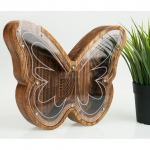 Medinė taupyklė ''Drugelis'' didelė (ruda)