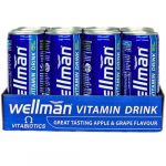 Vitaminų gėrimas energijai WELLMAN, 12 vnt. po 250 ml (-45% perkant 2 vnt.)