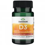 Vitaminas D3 su linų sėmenų aliejumi SWANSON, 4000 TV, 90 kapsulių (-35% perkant 2 vnt.)