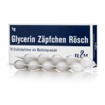 Glicerino žvakutės ROSCH 1 g, 10 vnt.