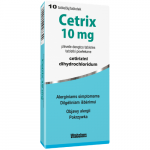 Nuo alergijos CETRIX 10 mg, 10 tablečių