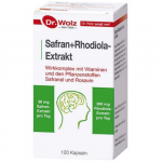 Maisto papildas nervų sistemai, emocinei pusiausvyrai ir energijai DR. WOLZ SAFRAN + RHODIOLA EXTRAKT, 120 kaps. (-20% perkant 2 vnt.)