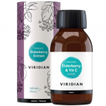 Imunitetui VIRIDIAN ORGANIC ELDERBERRY & VIT C, 100 ml (Dabar -31%)