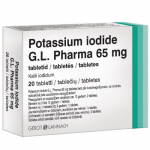 Kalio jodidas POTASSIUM IODIDE G. L. PHARMA, 65mg, 20 tab.