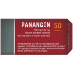 Kalis ir magnis PANANGIN 158mg/140mg, 50 tabl.
