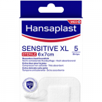 Pleistrai HANSAPLAST SENSITIVE XL 6x7cm, 5 vnt. (-35% perkant 2 vnt.)