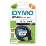 DYMO LetraTag Plastikinė Juostelė 12mm x 4m / juodas ant baltos (S0721560 / S0721660) &ndash; 10 vnt.