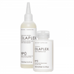 Intensyvaus poveikio plaukų atkuriamasis Olaplex No 0 ir No 3 namų rinkinys