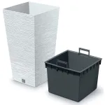 Prosperplast dekoratyvinis augalų vazonas FURU SQUARE DFSH400-S449 (balta)