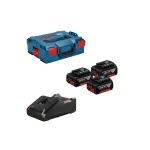 Bosch 3 &times; GBA 18V 5,0 Ah, GAL 18V-40, L-BOXX &ndash; akumuliatorių ir įkroviklio komplektas