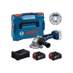 Bosch kampinis &scaron;lifuoklis GWS 18V-11 S, 2&times; 5,0 Ah, su lagaminu