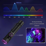 Zoom 395 nm / 365 nm UV LED žibintuvėlis