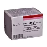 FERRETAB COMP 152,1 mg/0,5 mg pailginto atpalaidavimo kietosios kapsulės N100