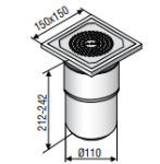 Trapas ACO EG150, montavimui betono grindyse, &empty; 110 mm