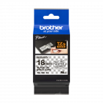 Apsauginė originali Brother TZE SE4 juostelė 18 mm balta/juodas tekstas