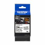 Brother TZe FX251 laminuota elastinė juostelė 24 mm balta/juodas tekstas