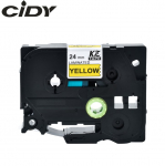 Su Brother suderinama juostelė CiDY TZe 651 24 mm geltona juostelė/juodas tekstas