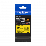 Brother TZe FX631 laminuota elastinė juostelė 12 mm geltona/juodas tekstas