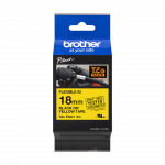 Brother TZe FX641 laminuota elastinė juostelė 18 mm geltona/juodas tekstas
