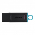 USB atmintinė Kingston DataTraveler Exodia USB Flash Drive 64 GB, USB 3.2 Gen 1, Black/Blue, Protective Cap, Large loop