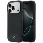 Nugarėlės dėklai Mercedes-Benz  Mercedes Leather Wood Effect and Curve MagSafe case for iPhone 17 Pro - black