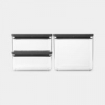 Virtuvei brabantia  Tasty+ Stackable Canister, Set of 3 - 2x1.5 litre and 1x3.5 litre Dark Gray