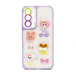 Nugarėlės dėklai iLike Apple iPhone 15 Pro EPOXY CARTOON COVER Light Purple