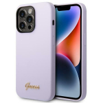 Nugarėlės dėklai Guess  Guess GUHCP14XSLSMU iPhone 14 Pro Max 6.7" purple/purple hard case Silicone Vintage Gold Logo