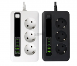 Prailgintuvas 2m su 3 lizdais, 2 USB ir 3 Type-C jungtimis BKL-04EU