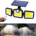 Sieninis LED COB lauko &scaron;viestuvas maitinamas saulės energija su davikliu FL-1725B