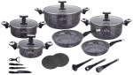 Akmens masės puodų ir keptuvių rinkinys su virtuvės įrankiais 19 dalių, ZILNER ZL-8821