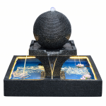 Sodo fontanas didelis vandens rutulys 140 x 140 x 120 cm su LED