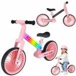 Vaiki&scaron;kas balansinis dviratukas Trike Fix Glow LED rožinis