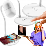 LED stalinė lempa su belaidžiu įkrovikliu ir Bluetooth garsiakalbiu