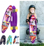 Penny Board riedlentė su rankena ir LED &scaron;viečiančiais ratais