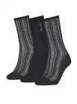 CALVIN KLEIN - Moteri&scaron;kos kojinės, 3 poros, CK WOMEN SOCK 3P GIFTBOX CONTRAST RIB