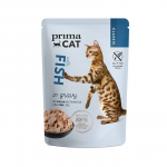 PrimaCat Classic Fish Gravy konservai katėms padaže - Dėžė - 28 x 85g