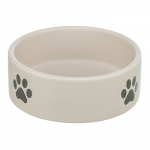 Trixie keramikinis dubenėlis augintiniams, &scaron;viesiai pilkas su pėdučių dizainu