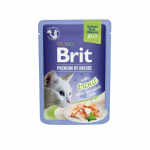 Brit Premium Delicate Trout konservai katėms drebučiuose - Dėžė - 24 x 85g