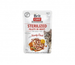 Brit Care Sterilized Hearty Duck konservai katėms padaže - 85g