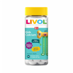 LIVOL EXTRA Kids Calcium, aviečių ir bra&scaron;kių skonio kramtomos tabletės, N90