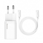 Baseus Super Si Quick Charger 1C 25W USB-C with USB-C to USB-C 1m cable, White - buitinis įkroviklis