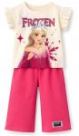 Komplektas mergaitei su palaidine ir bridžais &bdquo;Frozen&rdquo;, avietinis