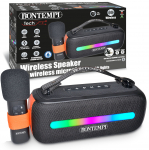 Ne&scaron;iojama belaidė kolonėlė su karaoke mikrofonu ir RGB &scaron;viesomis, 30,5 cm, Bontempi