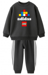 Komplektas berniukui su džemperiu ir kelnėmis &bdquo;Adidas: LEGO&rdquo;, tamsiai pilkas